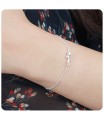 Four Circles with CZ Stone Silver Bracelet BRS-1105